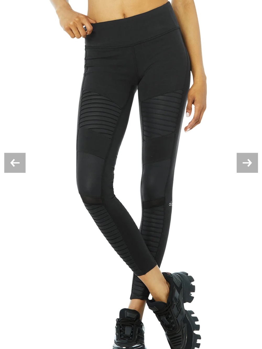 Alo Yoga High Waisted Moto Legging Glossy Black XXS NWT